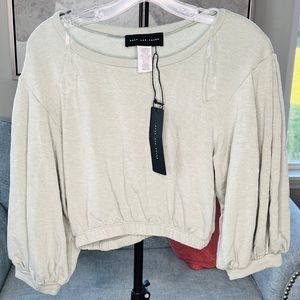 Terry puff sleeve top by know one cares size Medium